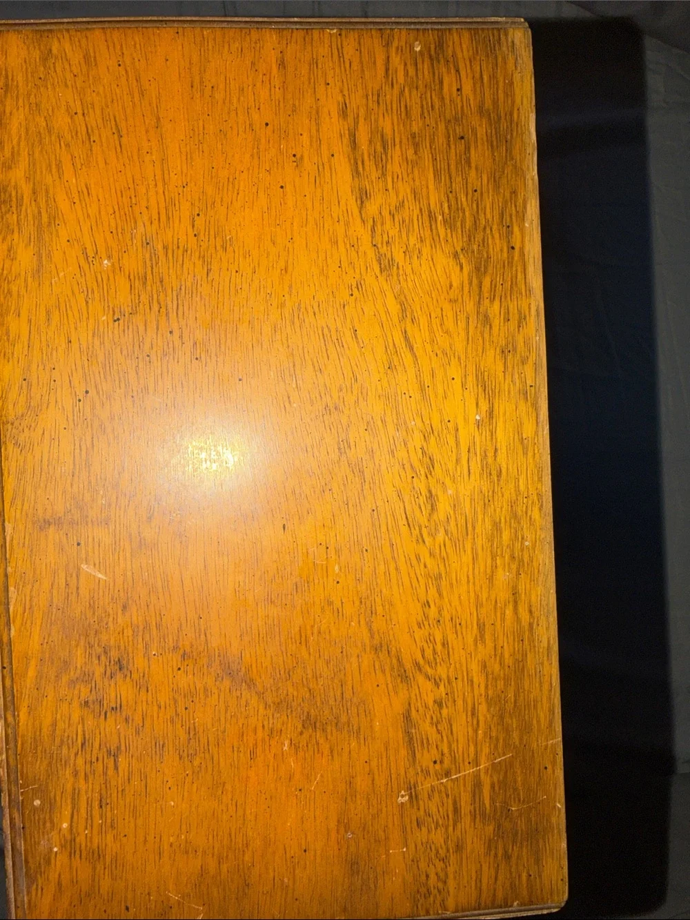 Vintage Wooden Jewelry Armoire with Floral glass carvings - Honey Brown